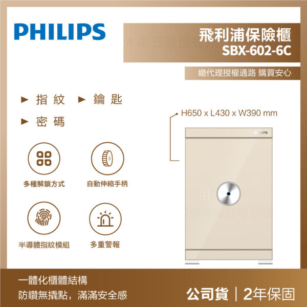 【飛利浦PHILIPS】Smart Safes保險櫃-SBX602-6C