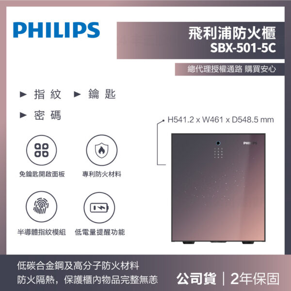 【飛利浦PHILIPS】Smart Safes防火櫃-SBX501-5C