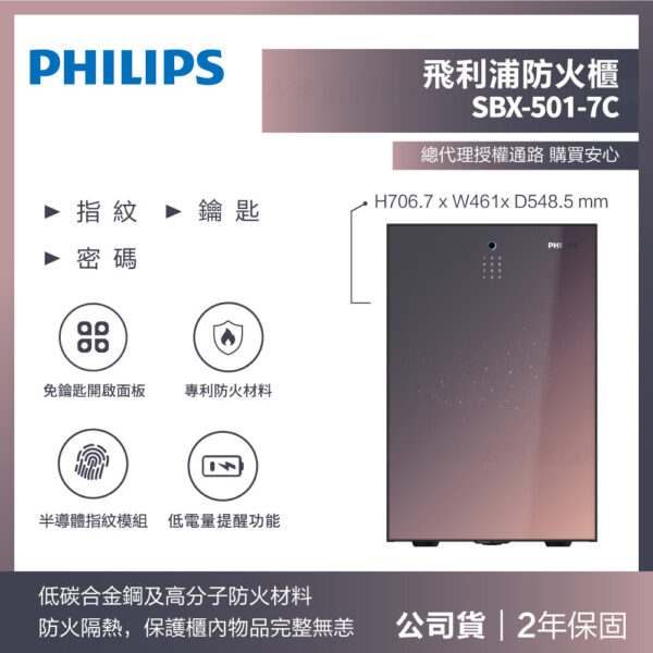 【飛利浦PHILIPS】Smart Safes防火櫃-SBX501-7C