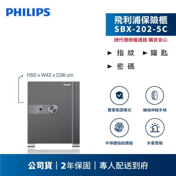【飛利浦PHILIPS】SBX202-5C 智能保險櫃